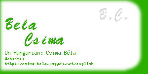 bela csima business card