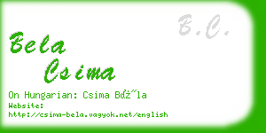 bela csima business card